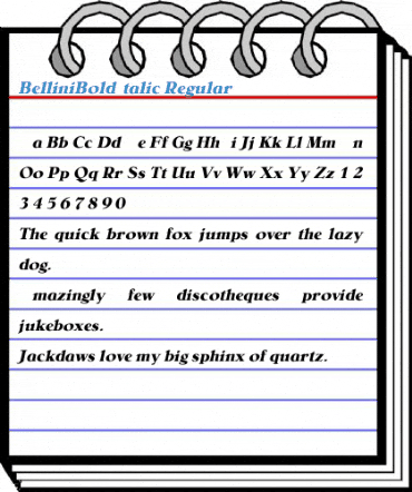 BelliniBoldItalic Regular Font