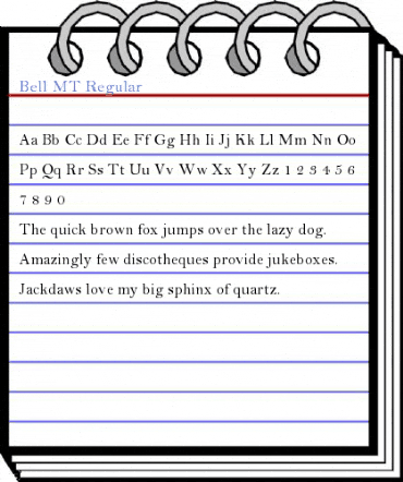 Bell MT Regular Font