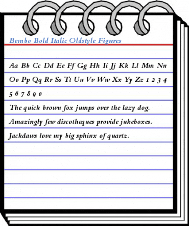 Bembo Bold Italic Oldstyle Figures Font