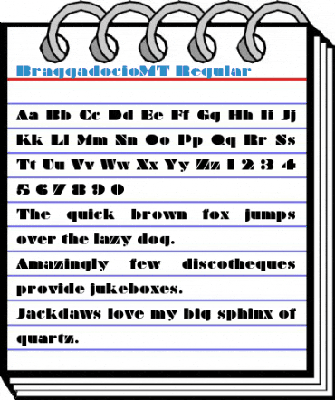 BraggadocioMT Regular Font