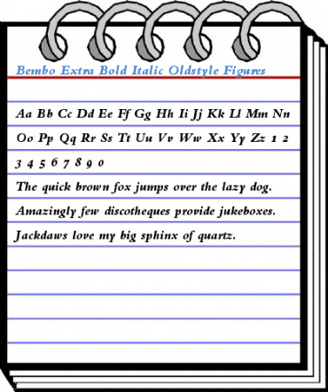 Bembo Extra Bold Italic Oldstyle Figures Font