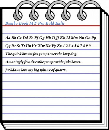 Bembo Book MT Pro Bold Italic Font