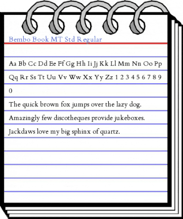 Bembo Book MT Std Regular Font