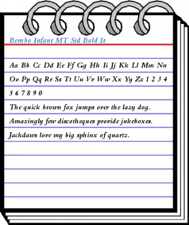 Bembo Infant MT Std Bold It Font