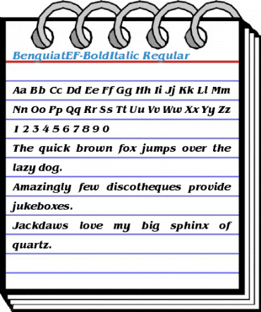 BenguiatEF-BoldItalic Regular Font