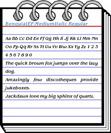 BenguiatEF-MediumItalic Regular Font