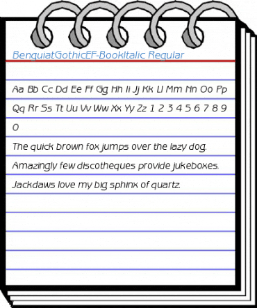 BenguiatGothicEF-BookItalic Regular Font