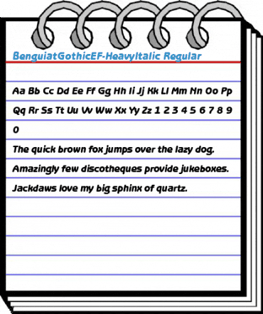 BenguiatGothicEF-HeavyItalic Regular Font