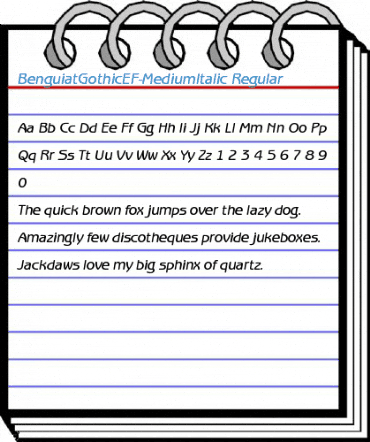 BenguiatGothicEF-MediumItalic Regular Font
