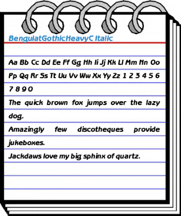 BenguiatGothicHeavyC Italic Font