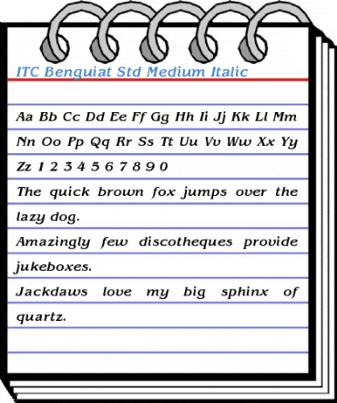 ITC Benguiat Std Medium Italic Font