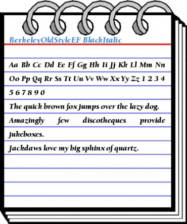 BerkeleyOldStyleEF BlackItalic Font