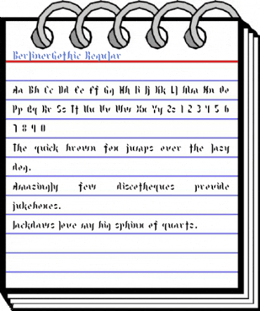 BerlinerGothic Regular Font