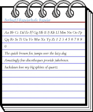 BerlingEF-RegularItalic Regular Font