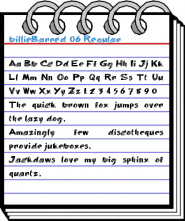 billieBarred 06 Regular Font
