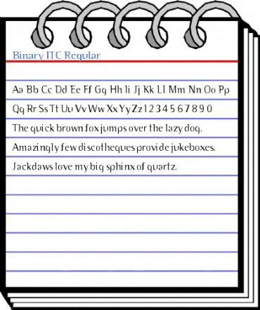 Binary ITC Regular Font