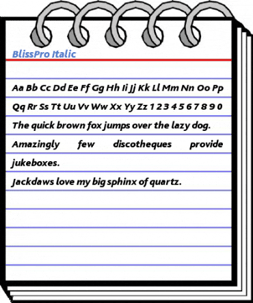 BlissPro Italic Font