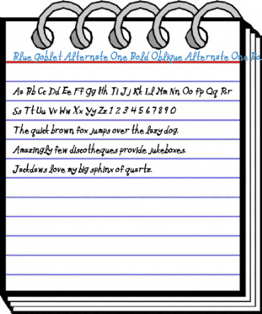 Blue Goblet Alternate One Bold Oblique Alternate One Bold Oblique Font