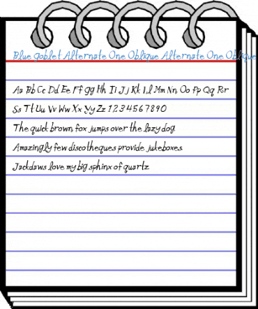 Blue Goblet Alternate One Oblique Alternate One Oblique Font
