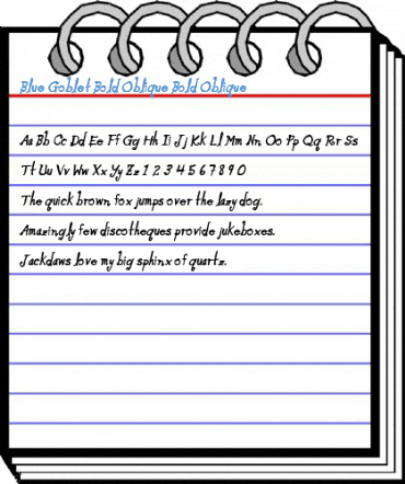 Blue Goblet Bold Oblique Bold Oblique Font