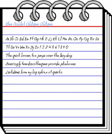 Blue Goblet Oblique Oblique Font