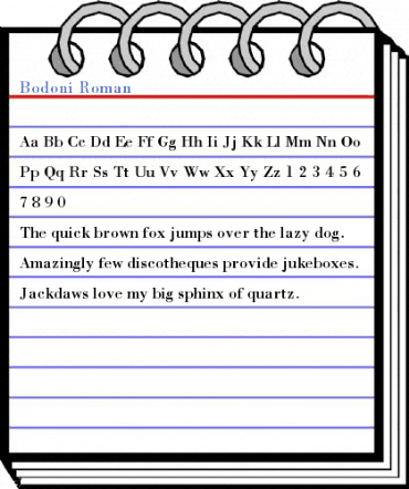 Bodoni Roman Font