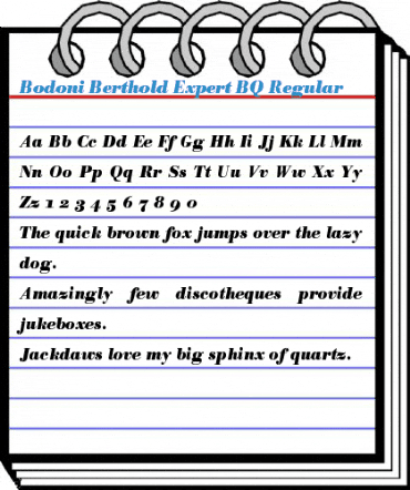 Bodoni Berthold Expert BQ Regular Font