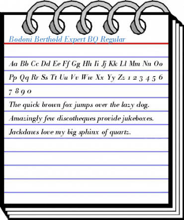 Bodoni Berthold Expert BQ Regular Font