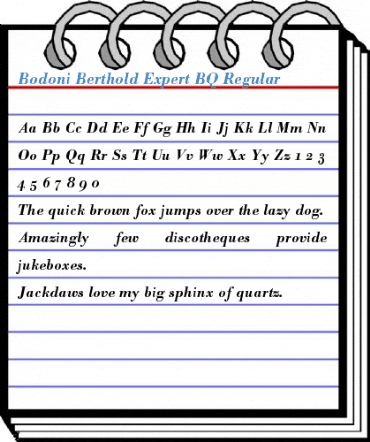 Bodoni Berthold Expert BQ Regular Font