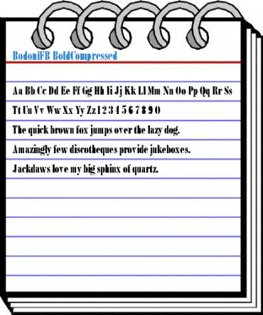 BodoniFB BoldCompressed Font