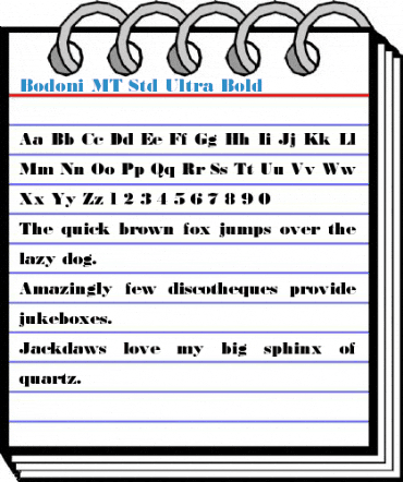 Bodoni MT Std Ultra Bold Font