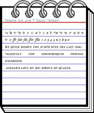 Bodoni Old Face BE Italic Expert Font