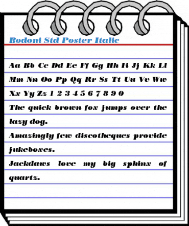 Bodoni Std Poster Italic Font
