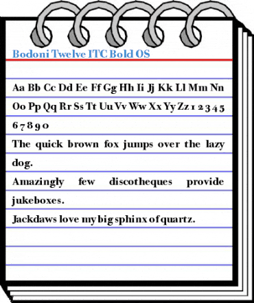 Bodoni Twelve ITC Bold OS Font
