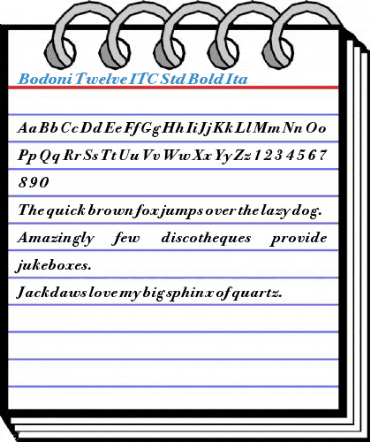 Bodoni Twelve ITC Std Bold Ita Font