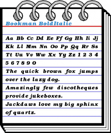 Bookman BoldItalic Font