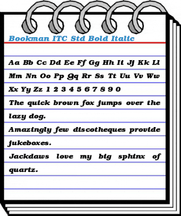Bookman ITC Std Bold Italic Font