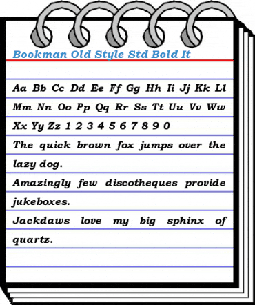 Bookman Old Style Std Bold It Font