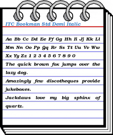 ITC Bookman Std Demi Italic Font