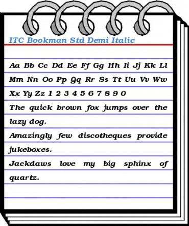ITC Bookman Std Demi Italic Font