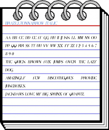 BrazeltonNarrow Italic Font