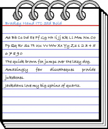 Bradley Hand ITC Std Bold Font