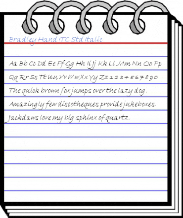 Bradley Hand ITC Std Italic Font