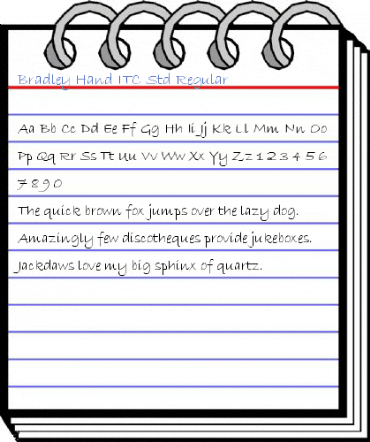 Bradley Hand ITC Std Regular Font