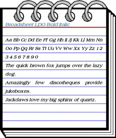 Broadsheet LDO Bold Italic Font