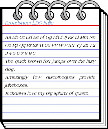 Broadsheet LDO Italic Font
