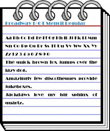Broadway D OT Stencil Regular Font