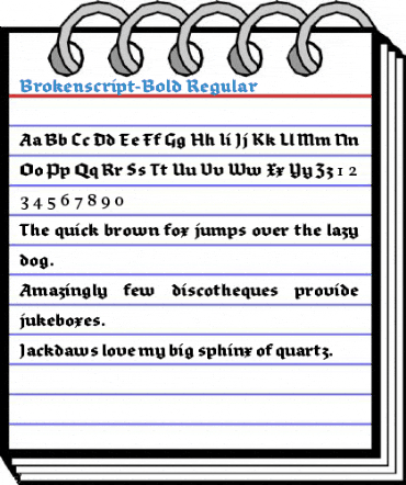 Brokenscript-Bold Regular Font