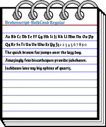Brokenscript-BoldCond Regular Font