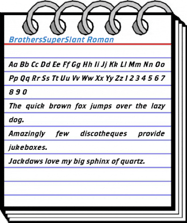 BrothersSuperSlant Roman Font